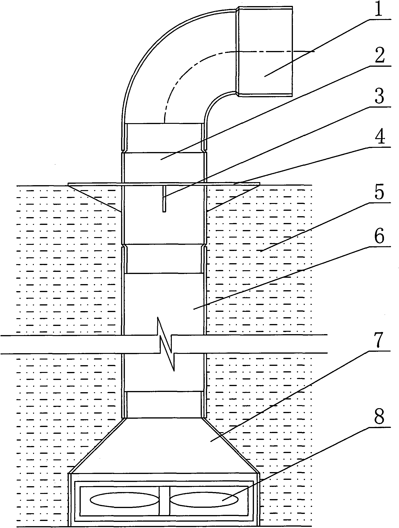 Novel air vent structure for crude cave house and construction process thereof