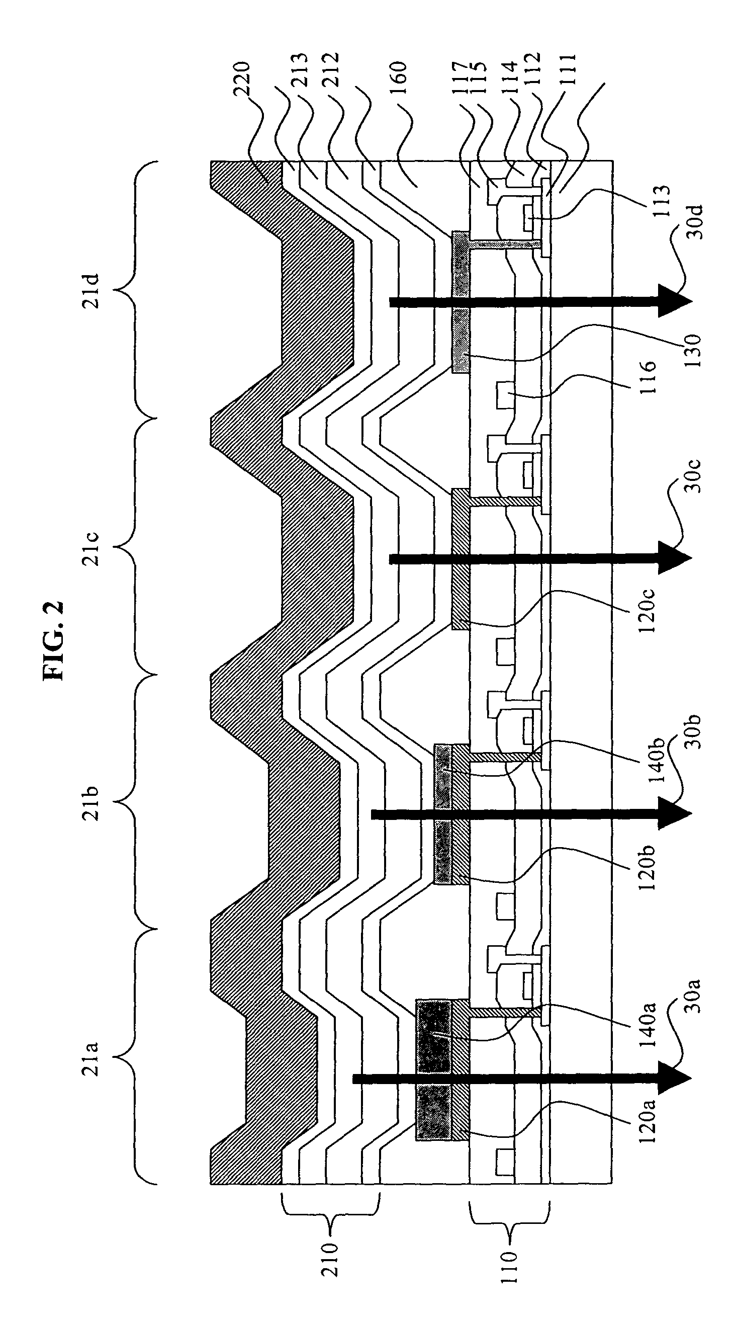 OLED device having microcavity gamut subpixels and a within gamut subpixel