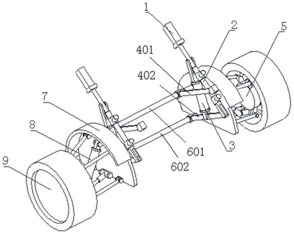 A shock absorbing device for a flying car and its operating method