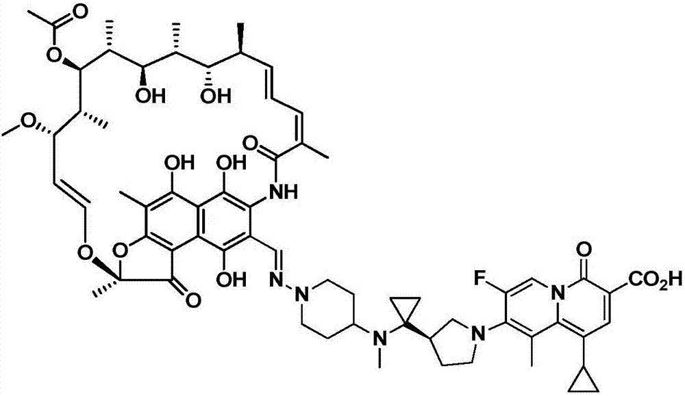 Novel application of rifamycin-quinolizidone double target molecule