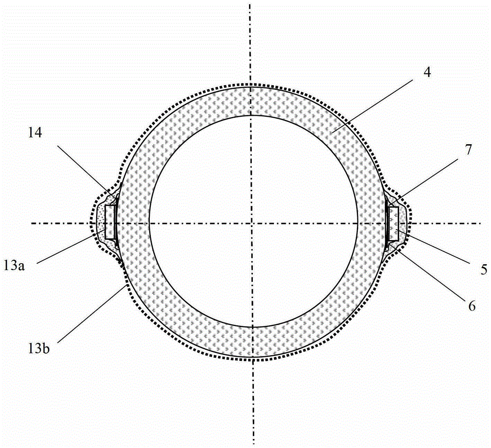 4π light-emitting led light-emitting tube and lighting lamp with chip flip-chip on transparent ceramic tube