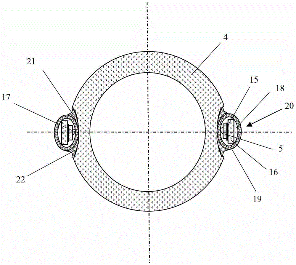 4π light-emitting led light-emitting tube and lighting lamp with chip flip-chip on transparent ceramic tube