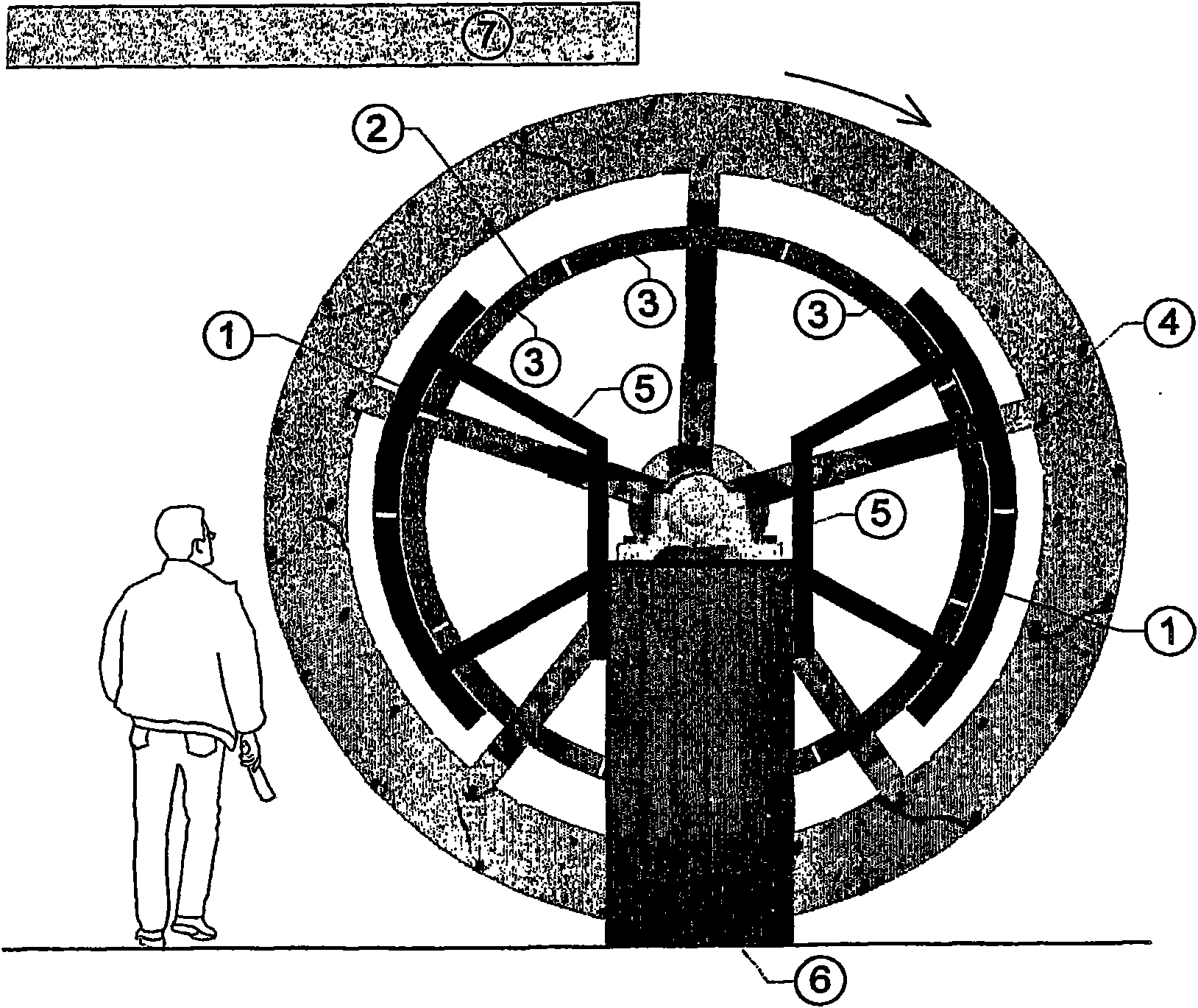 Water wheel comprising a built-in generator