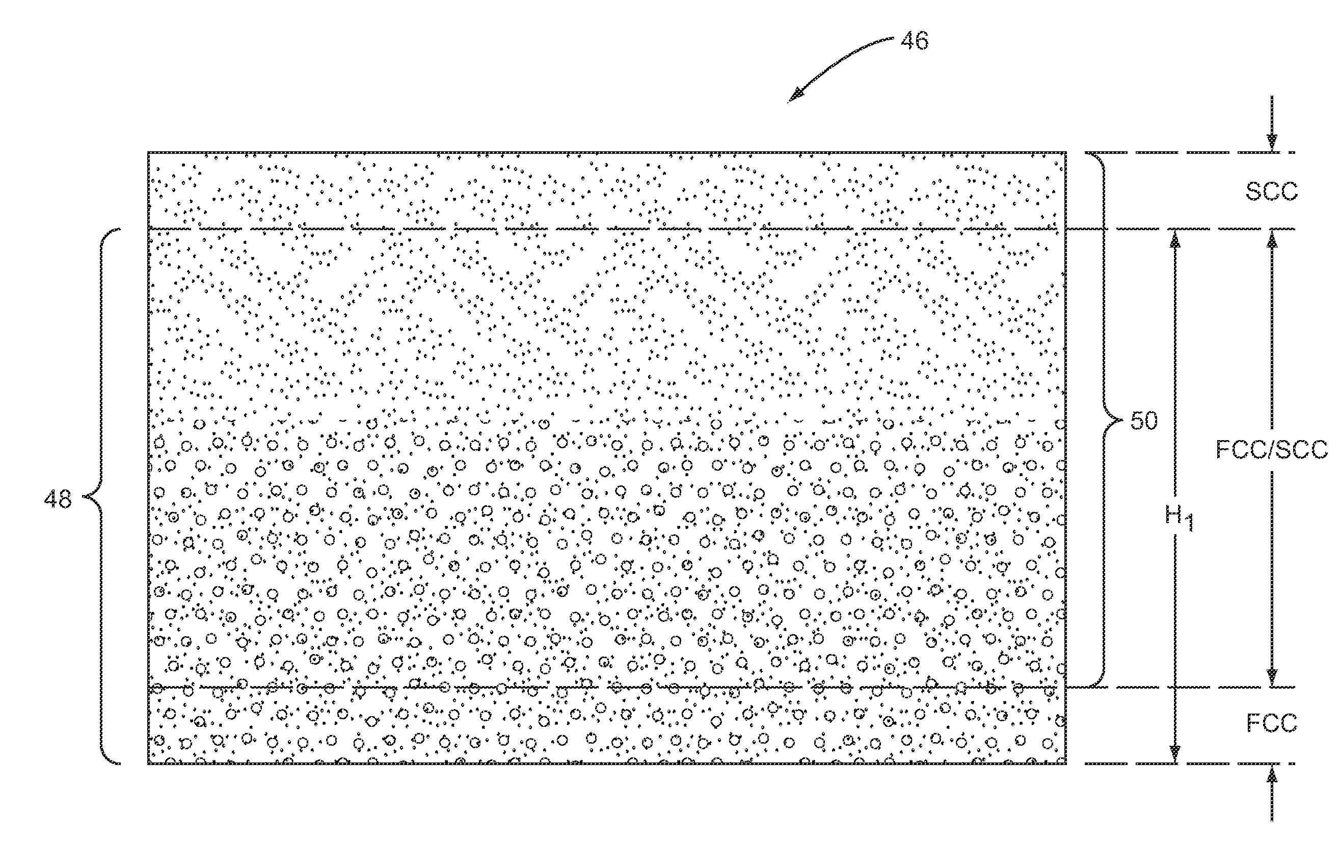 Composite cushioning structure(s) with spatially variable cushioning properties and related materials, cushioning assemblies, and methods for producing same