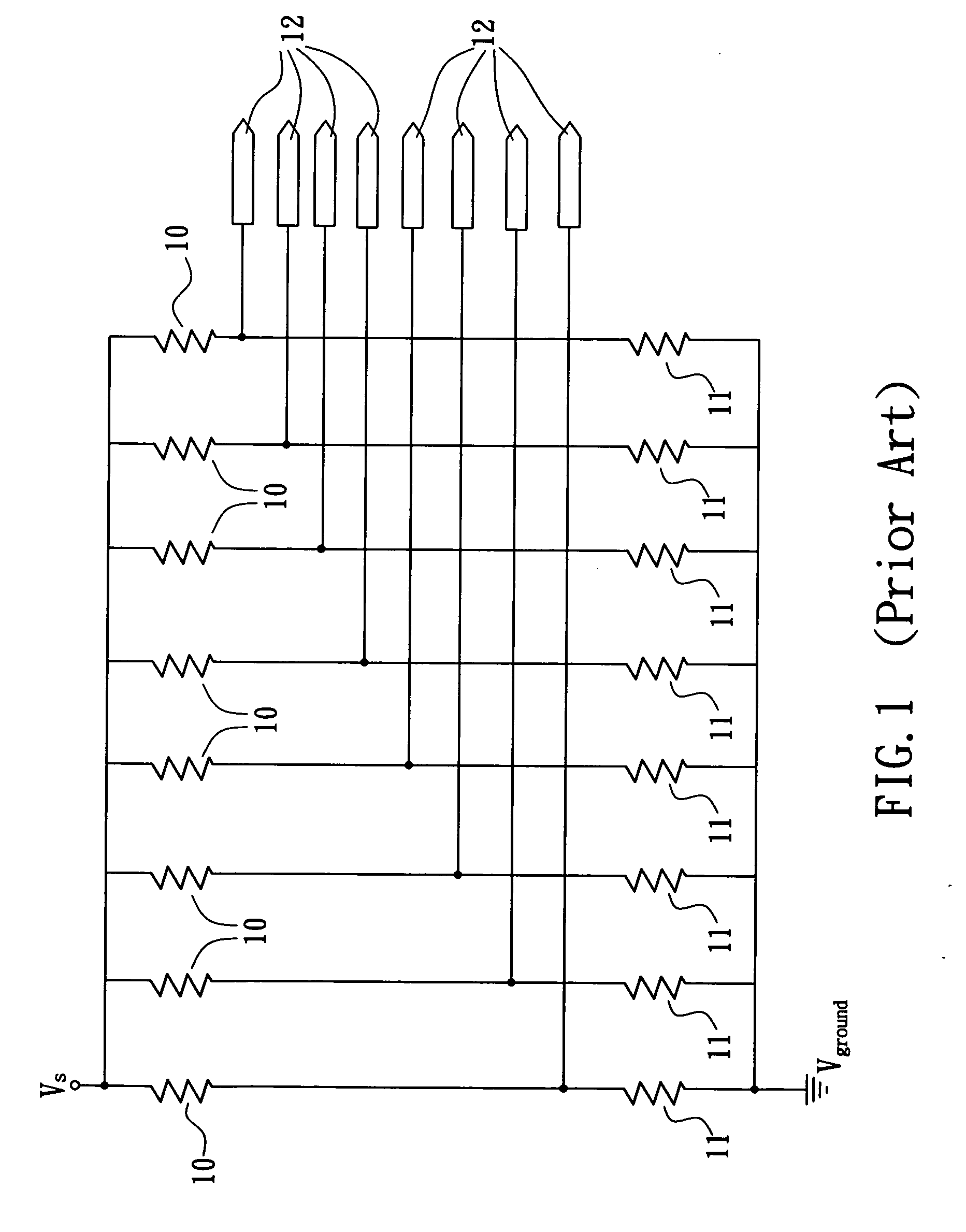 Electronic circuit structure using an analog-to-digital conversion concept for saving circuit pins