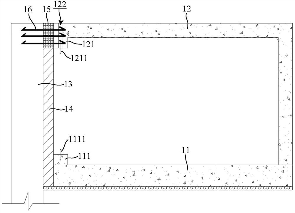 Construction method of basement shear wall and formed structure thereof