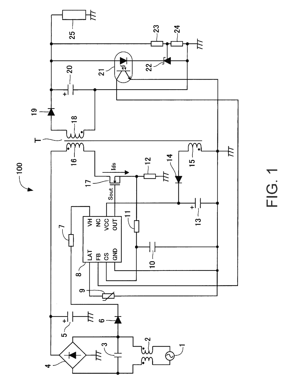 Control circuit for switching power supply device, and switching power supply device