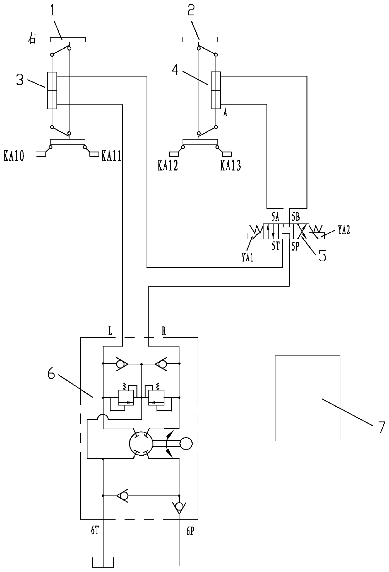 Airplane tractor special four-wheel steering system and steering control method