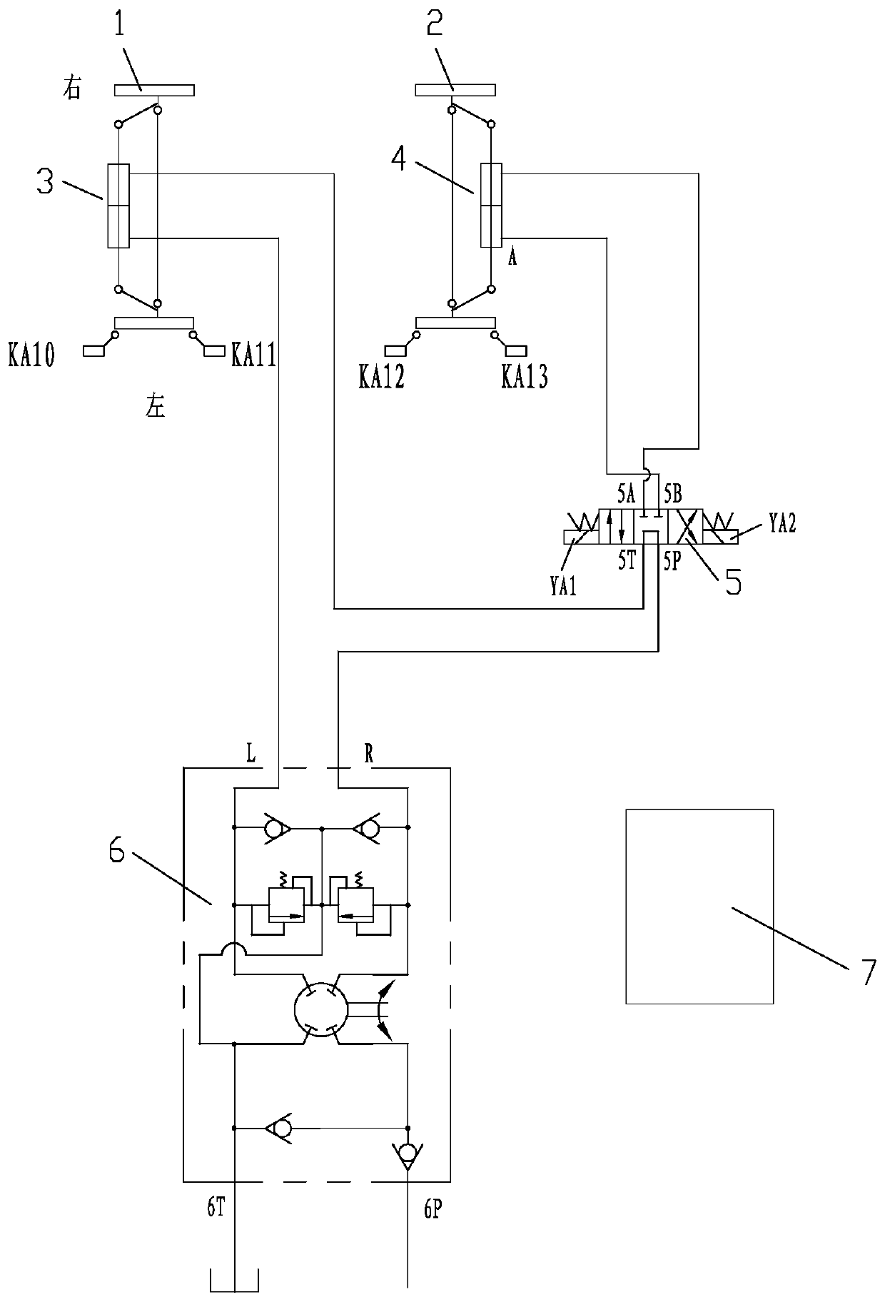 Airplane tractor special four-wheel steering system and steering control method