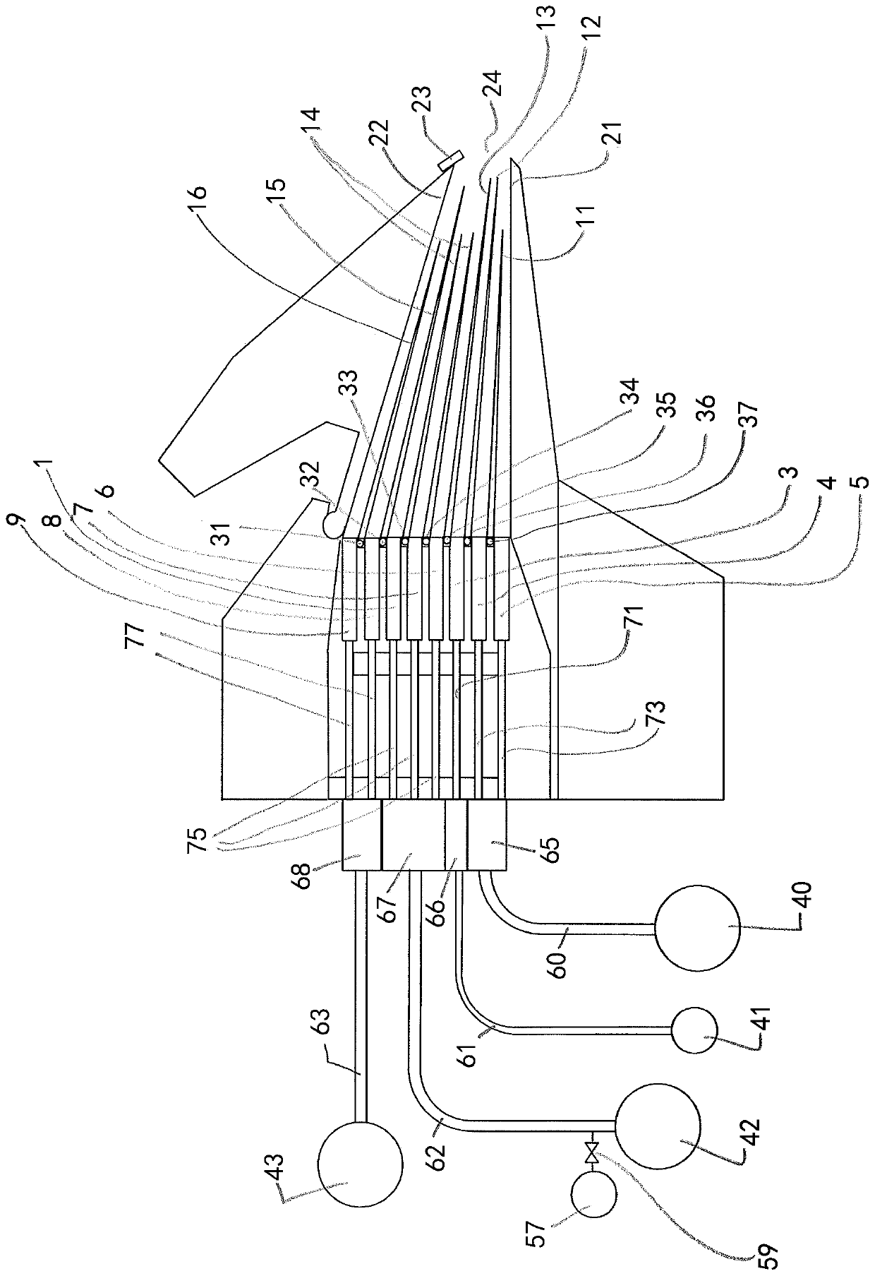 Multilayer headbox structure for a fiber web machine and method for forming a fiber web