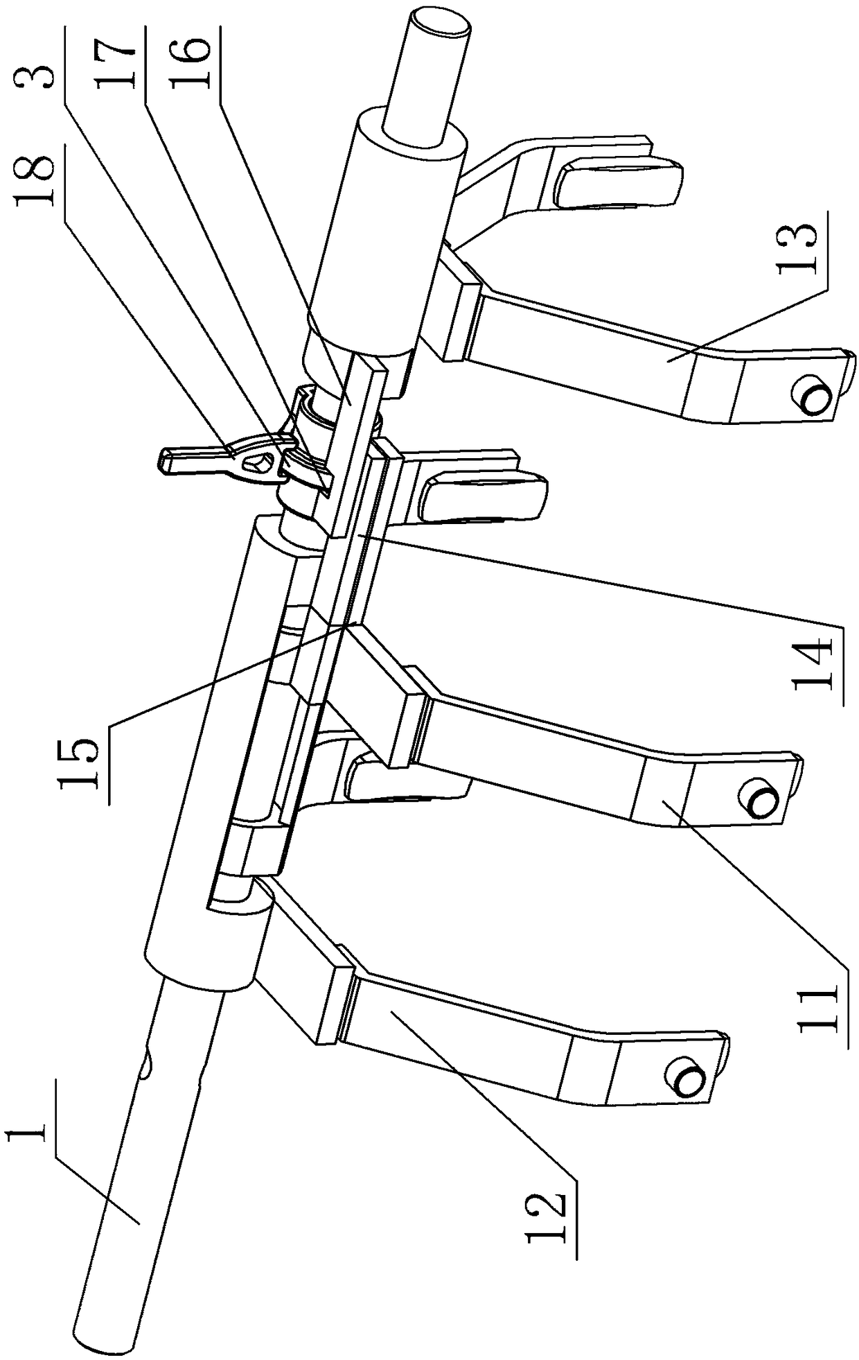 Control structure of a shifting fork