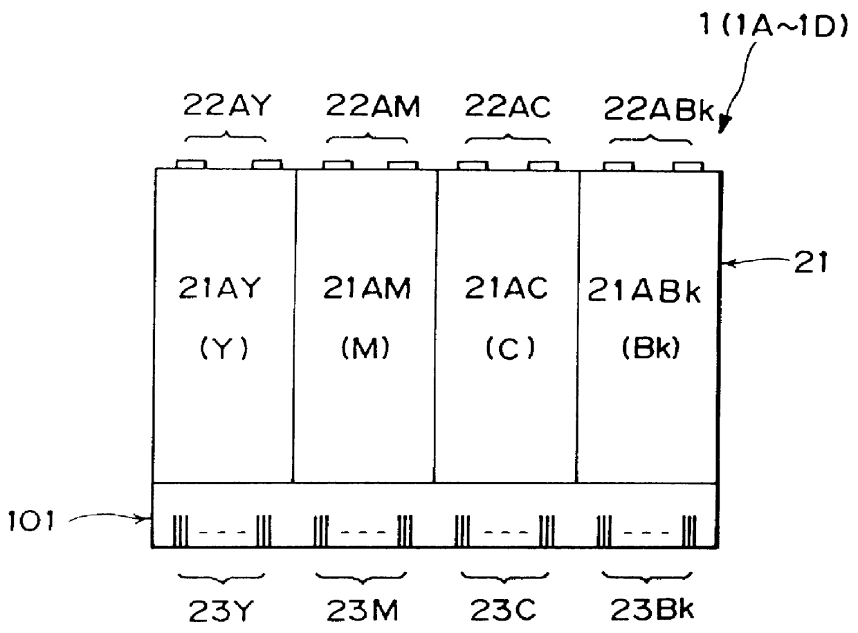 Ink jet recording with mixing and storage of color inks with different mixing ratios