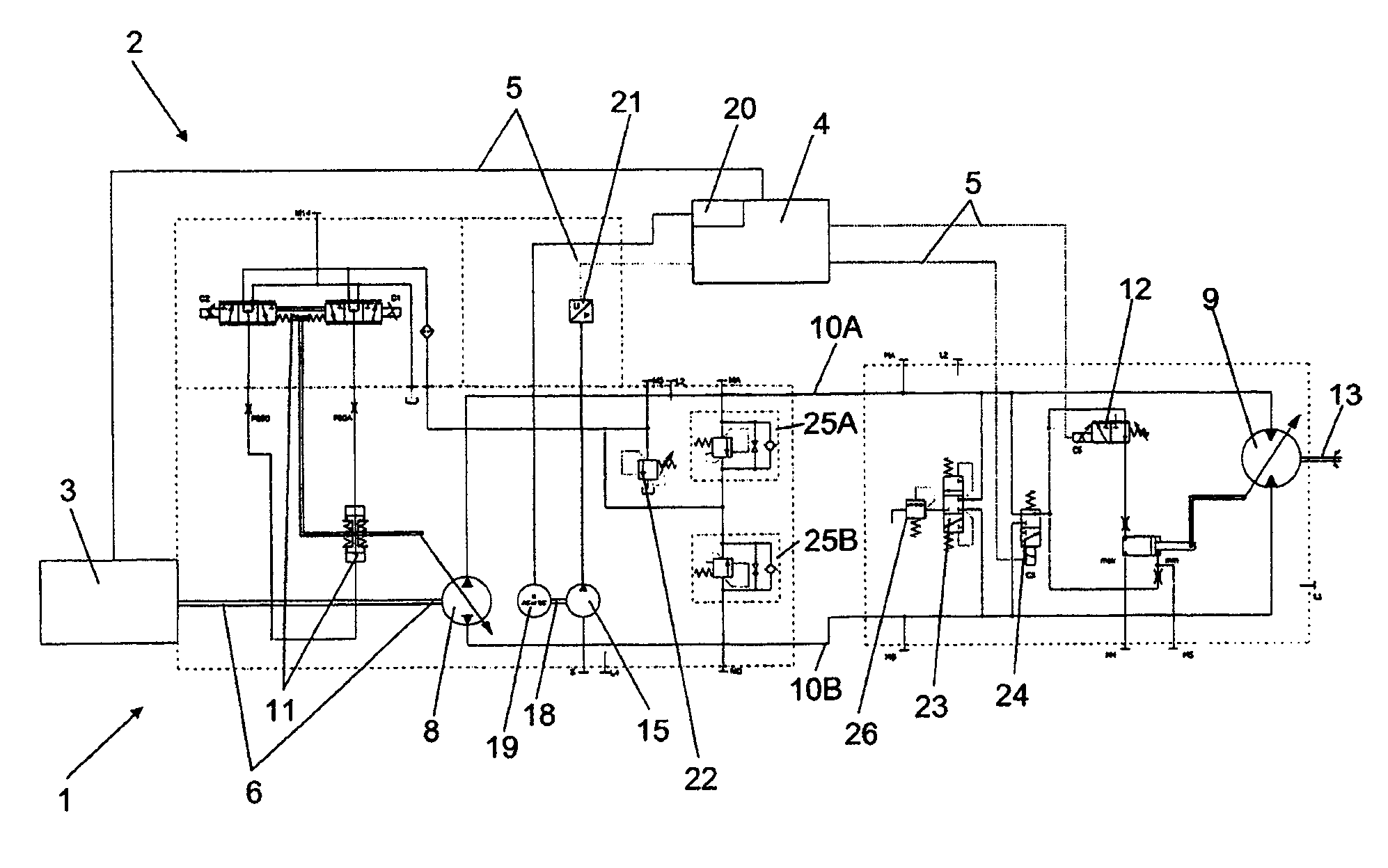 Hydraulic drive with an independent charge pump