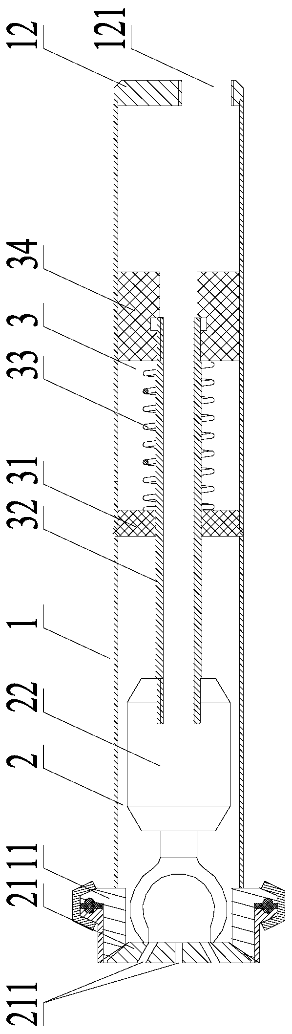 A pressure telescopic cleaning device