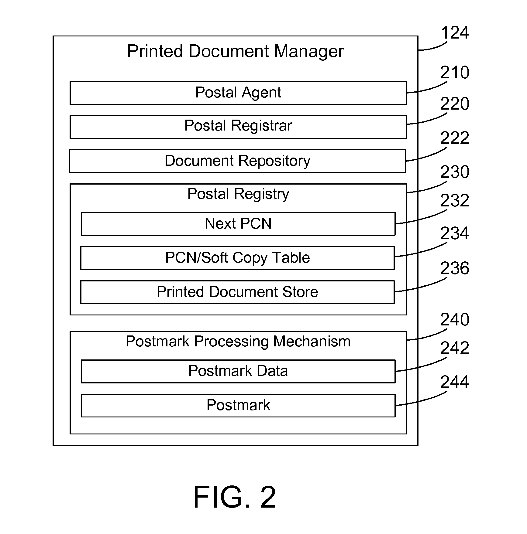 Managing printed documents in a document processing system