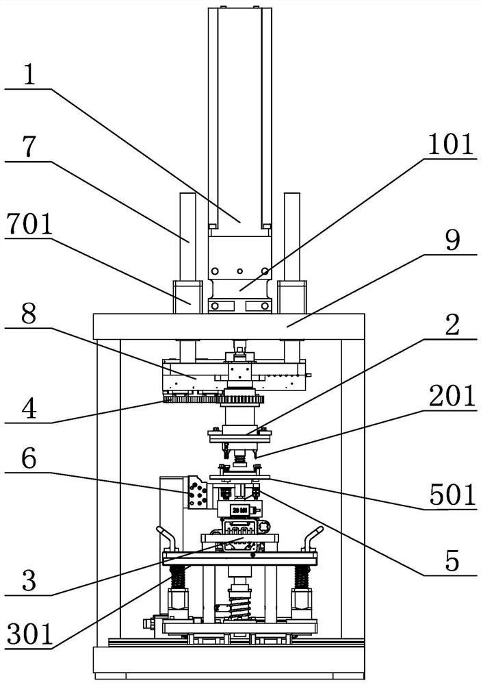 Multi-point type spin riveting mechanism