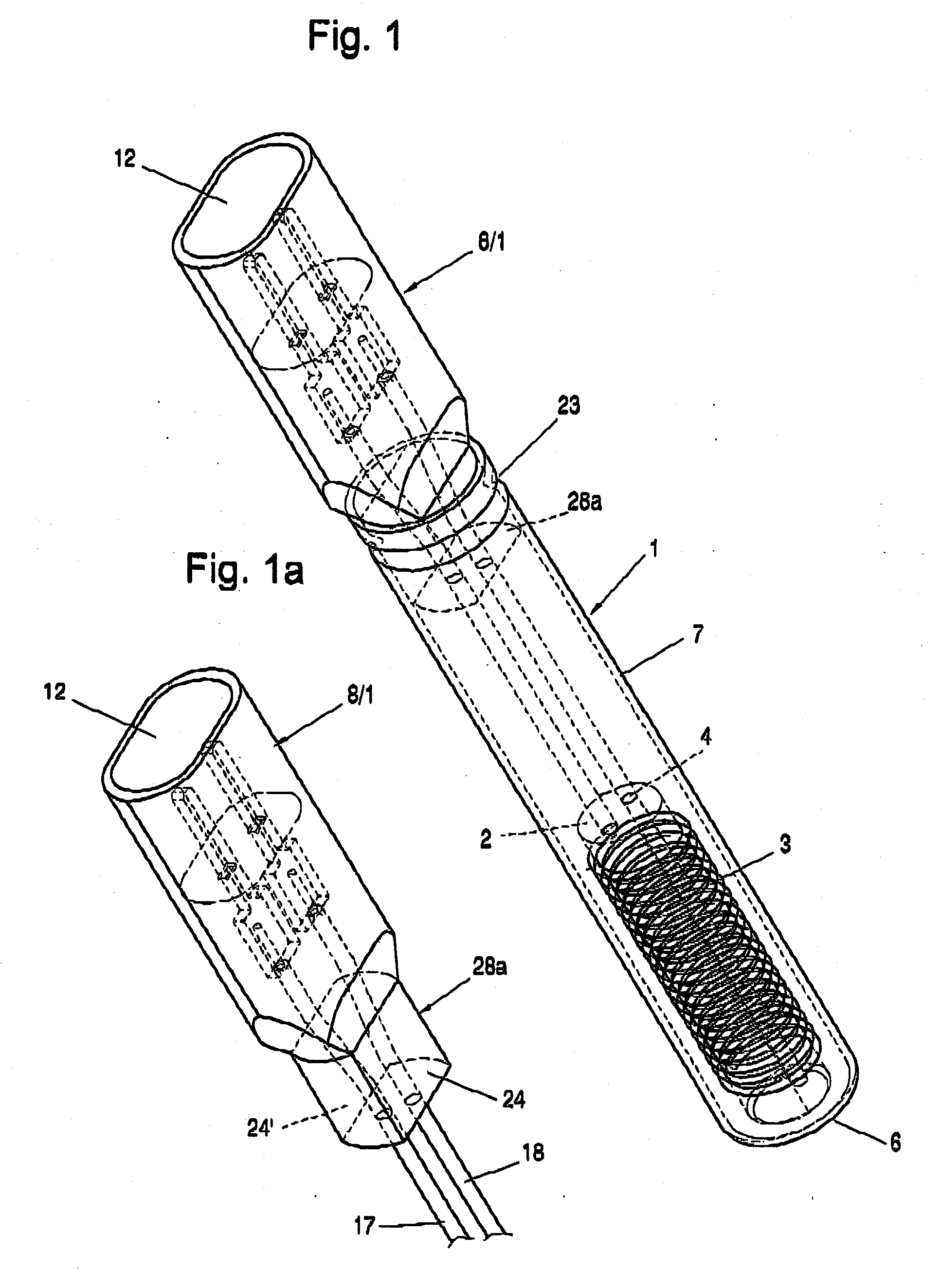 Heating cartridge with coupling element