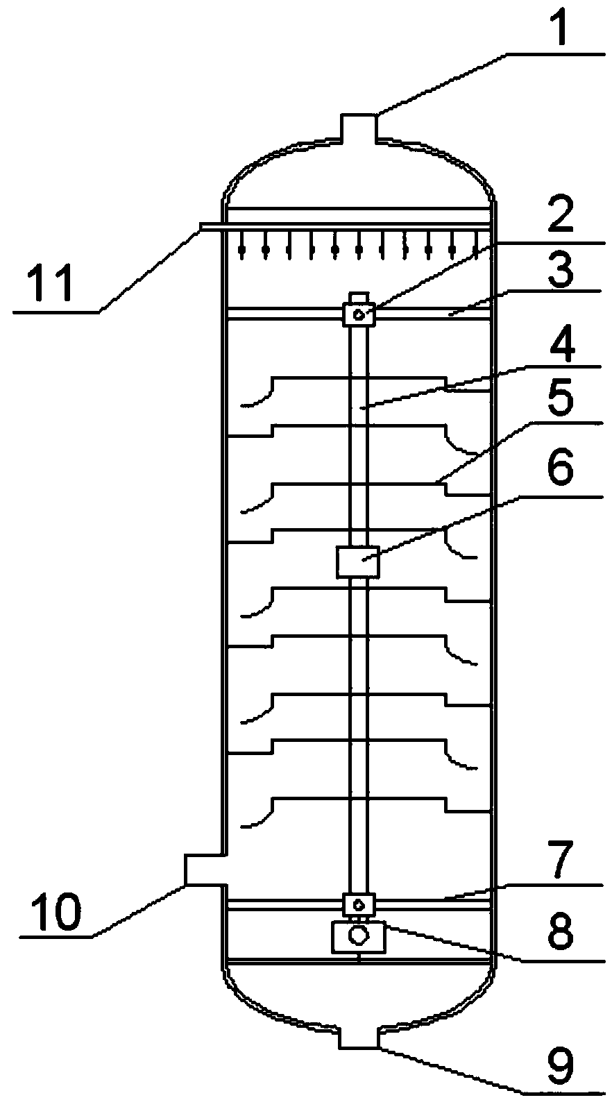 Rotationally staggered plate tower