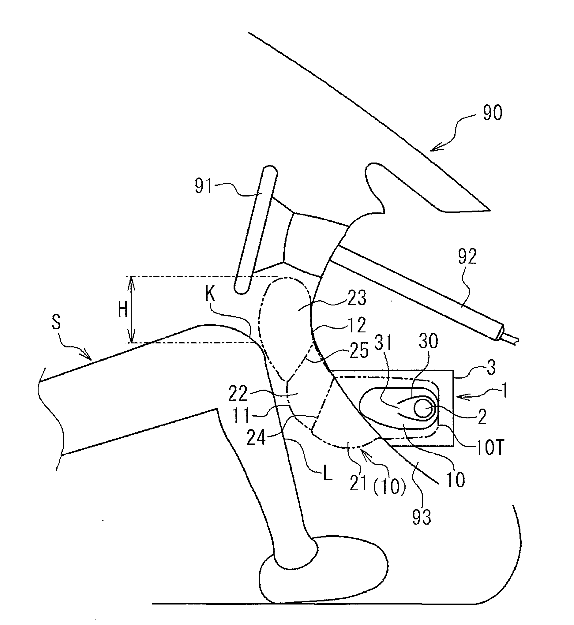 Knee-protecting airbag device