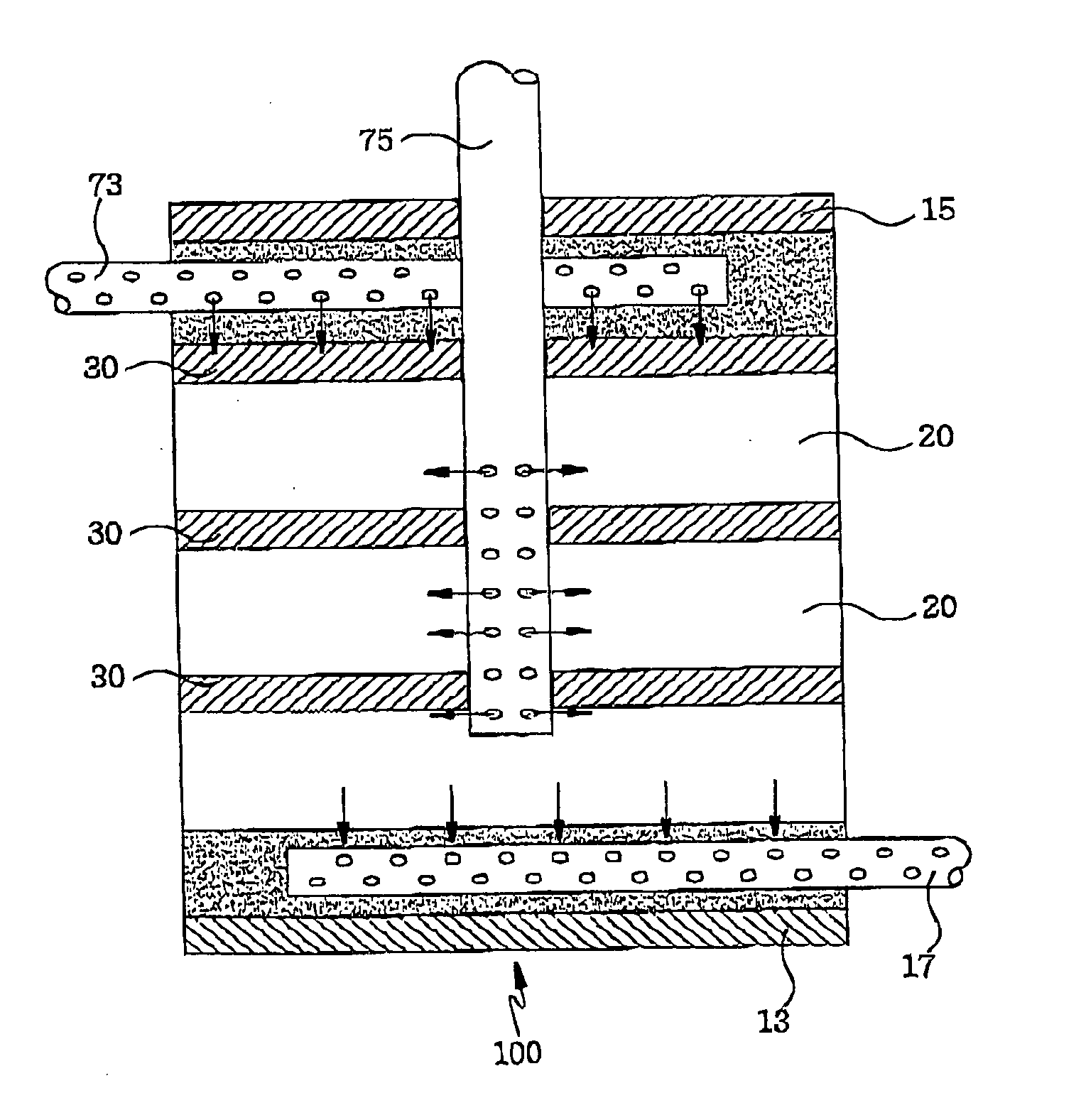 Landfill structure using concept of multi-layered reactors and method for operating the same