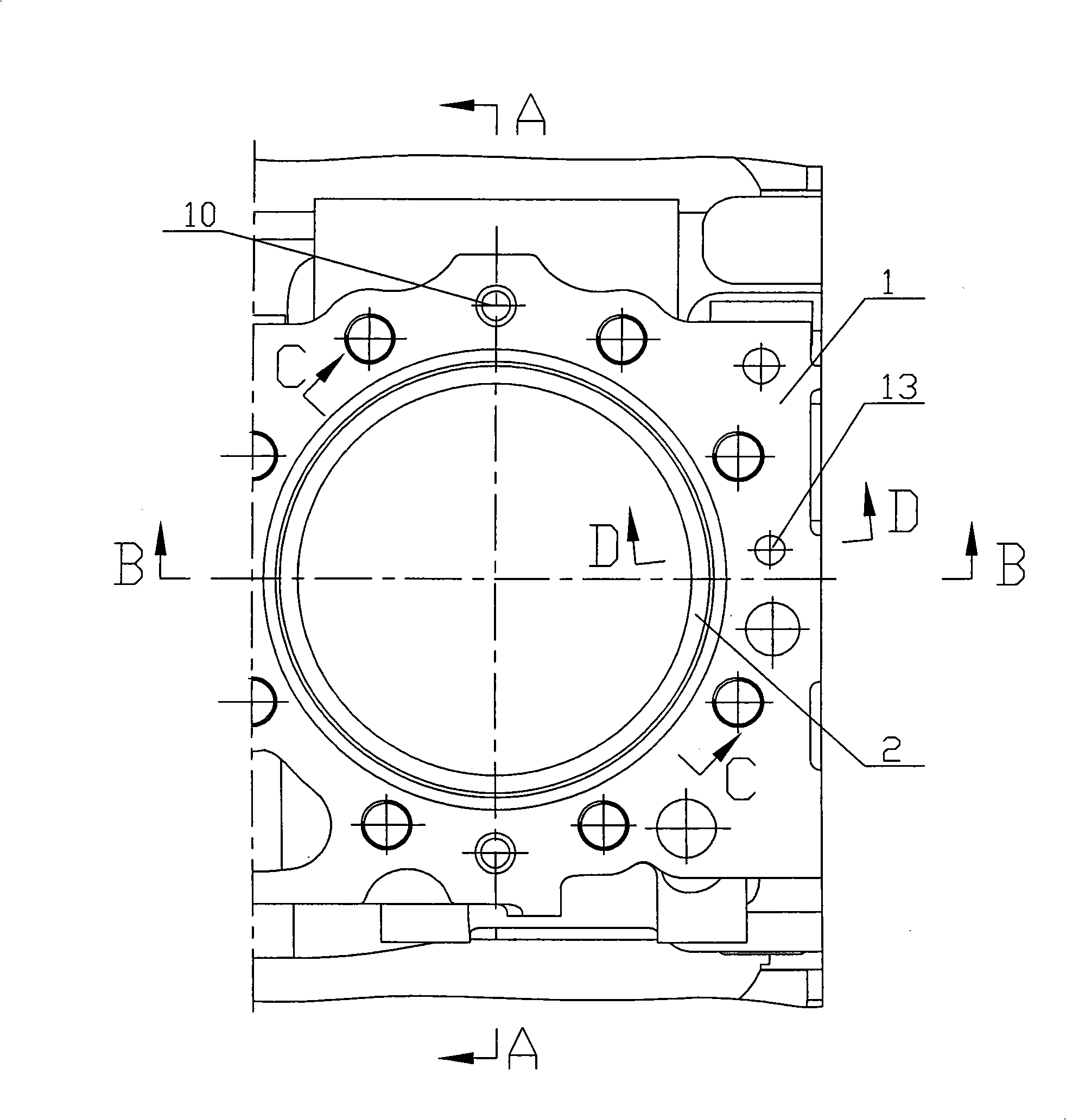 Water-cooled engine body