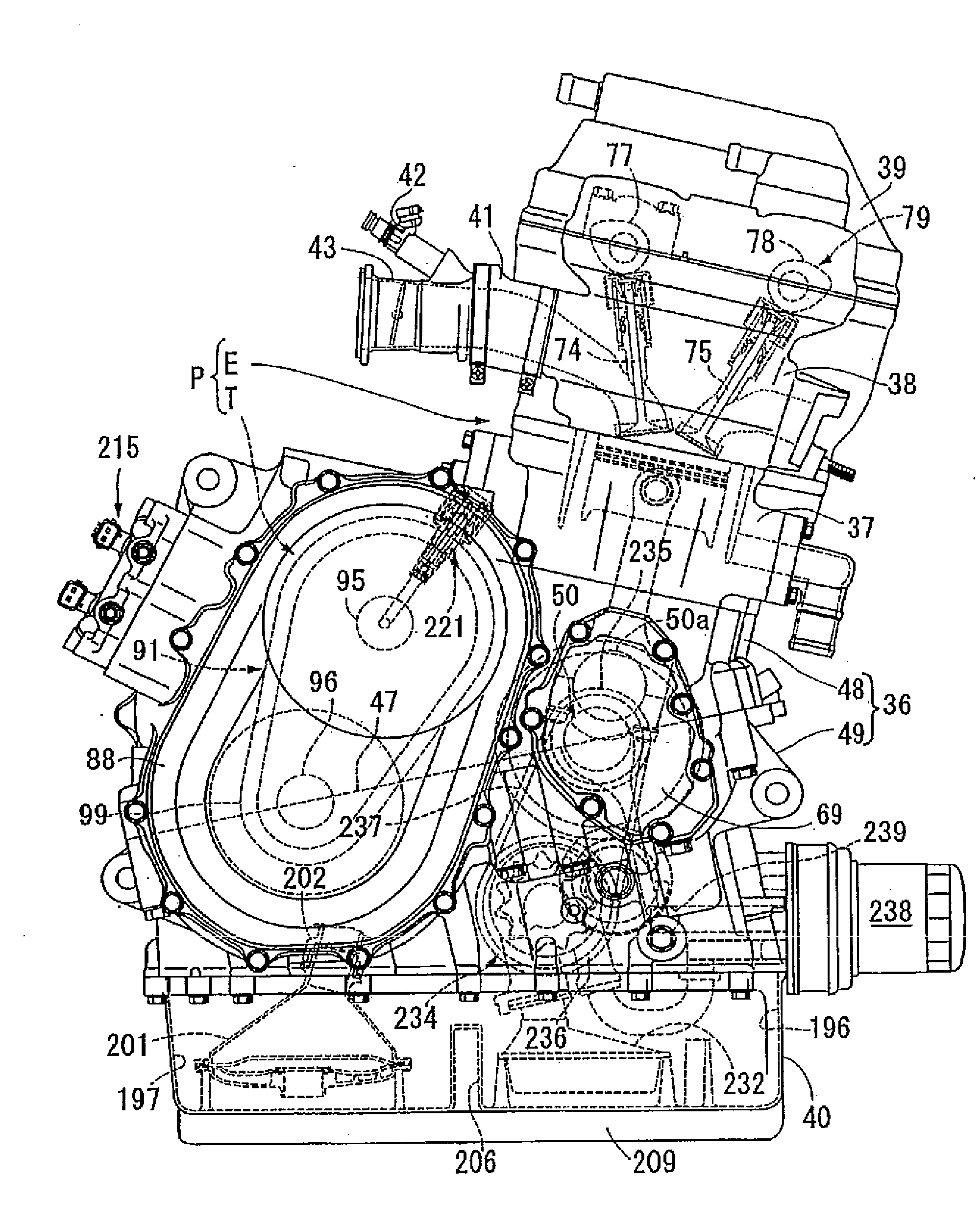 Power unit for motorcycle