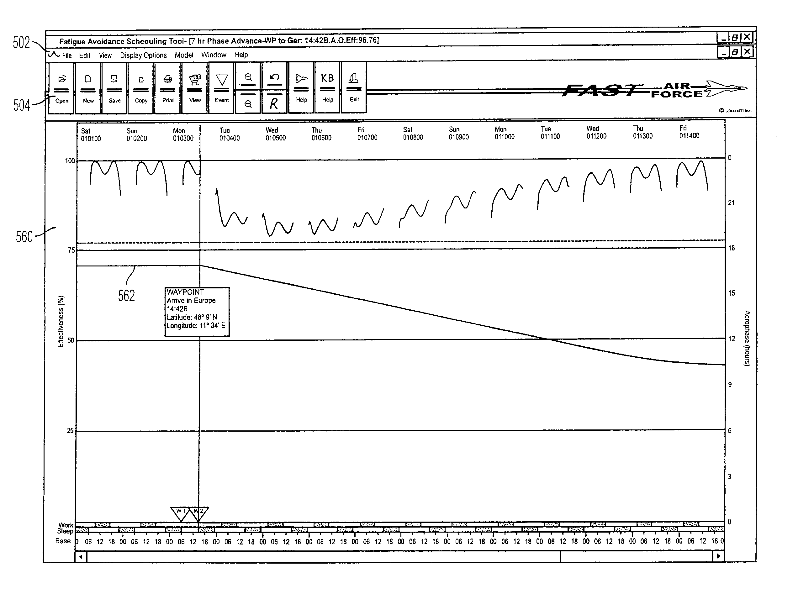 Interface for a system and method for evaluating task effectiveness based on sleep pattern