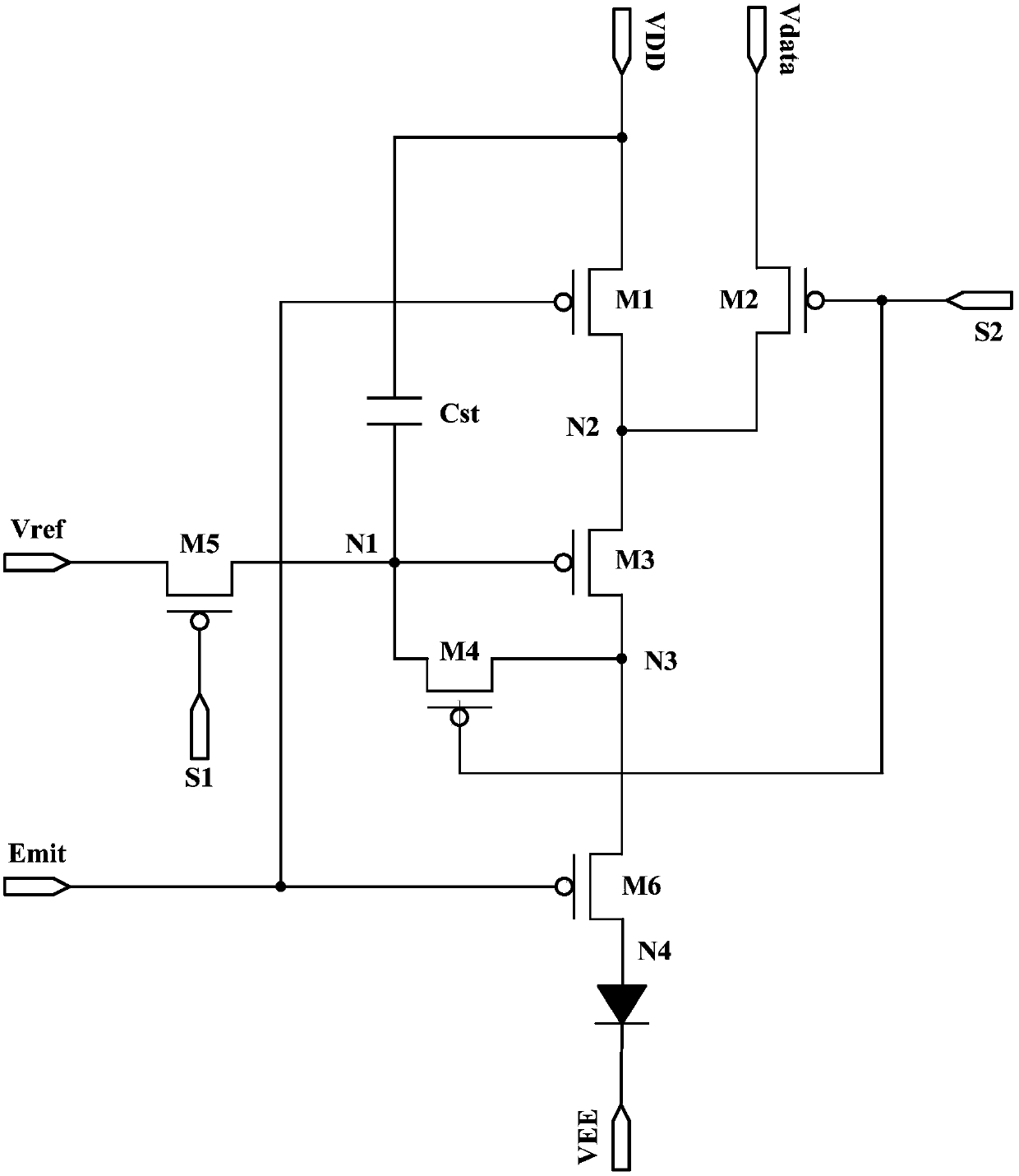 Driving circuit, organic electroluminescent diode display and driving method