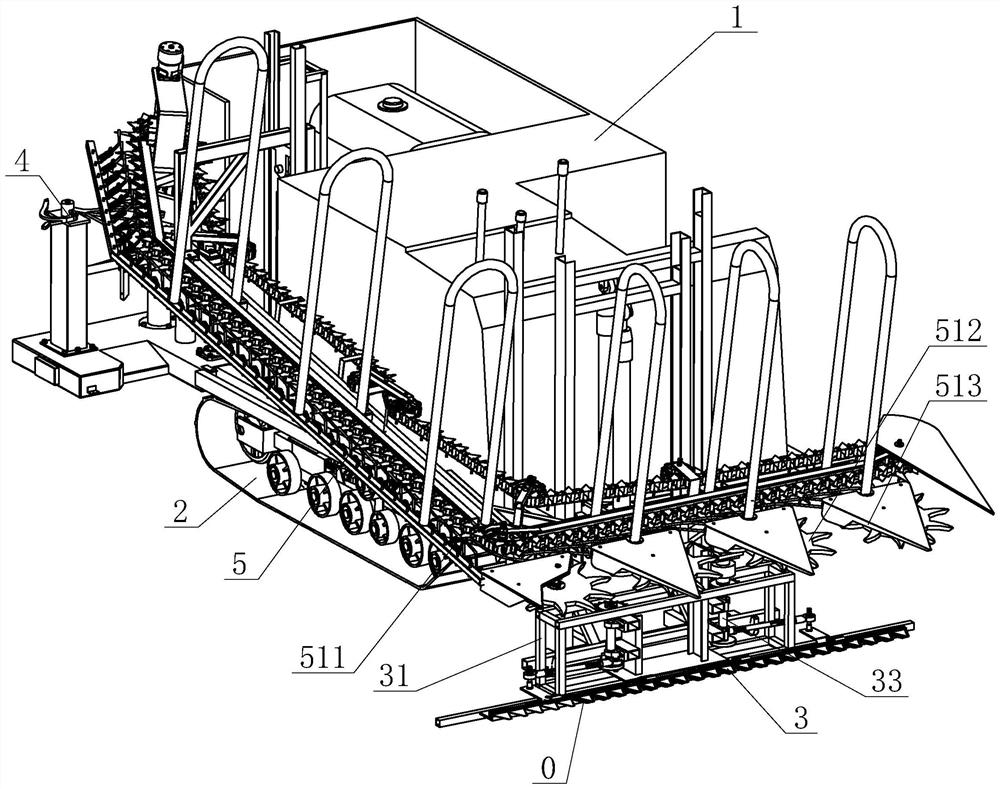 Undertaking chassis of ramie harvester