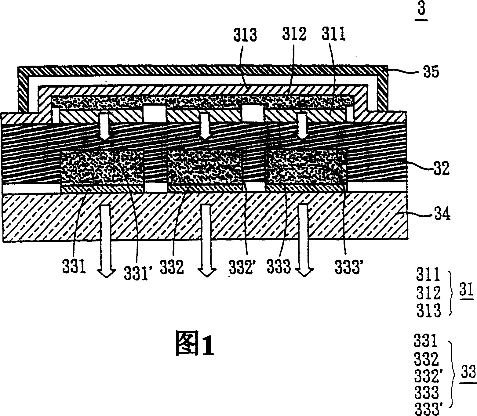 Full-color display panel and light splitting substrate thereof
