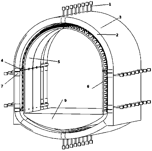 A tunnel lining structure and construction method using steel tube concrete and laminated slabs