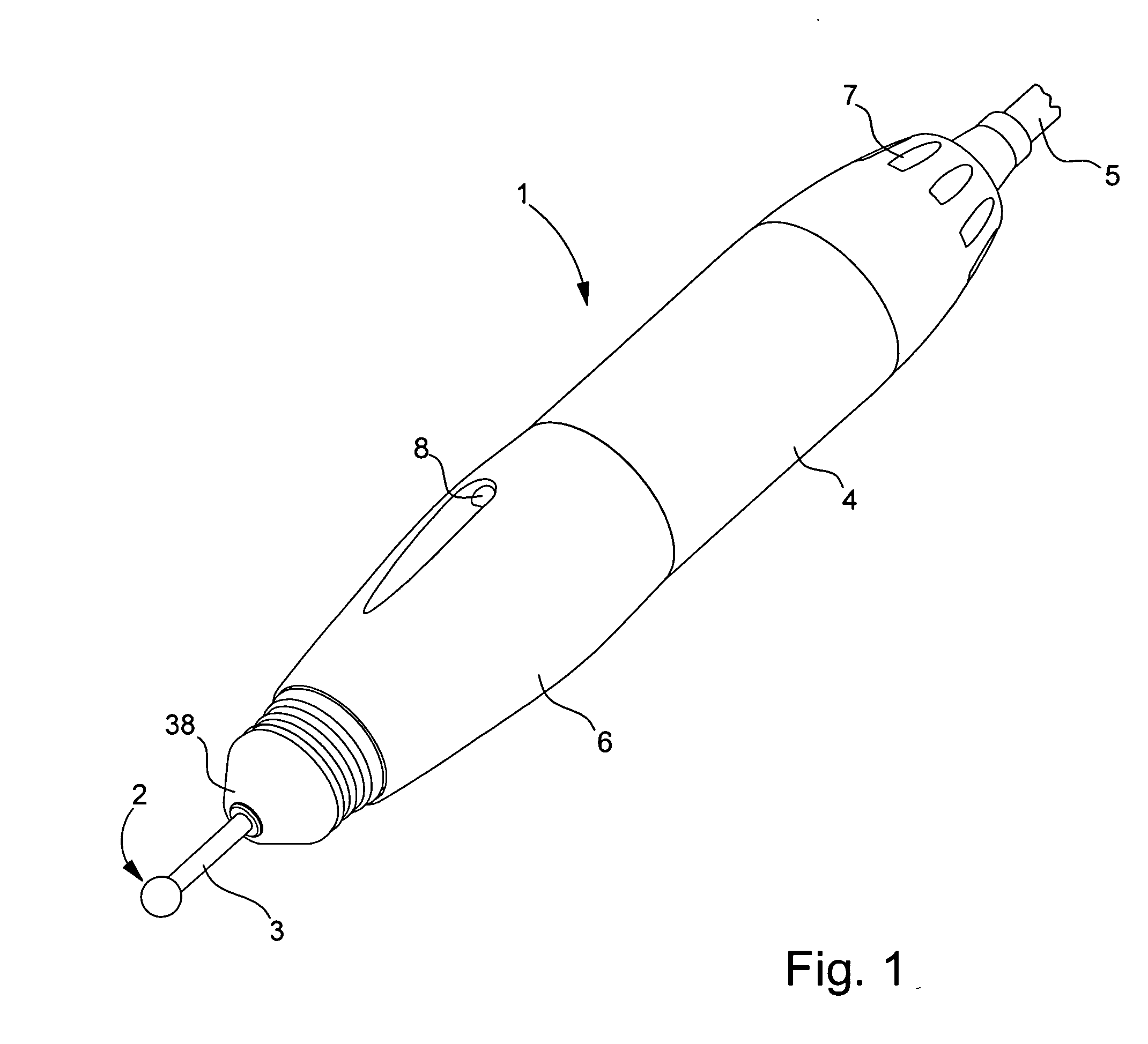 Handpiece for dental or surgical use with locking mechanism