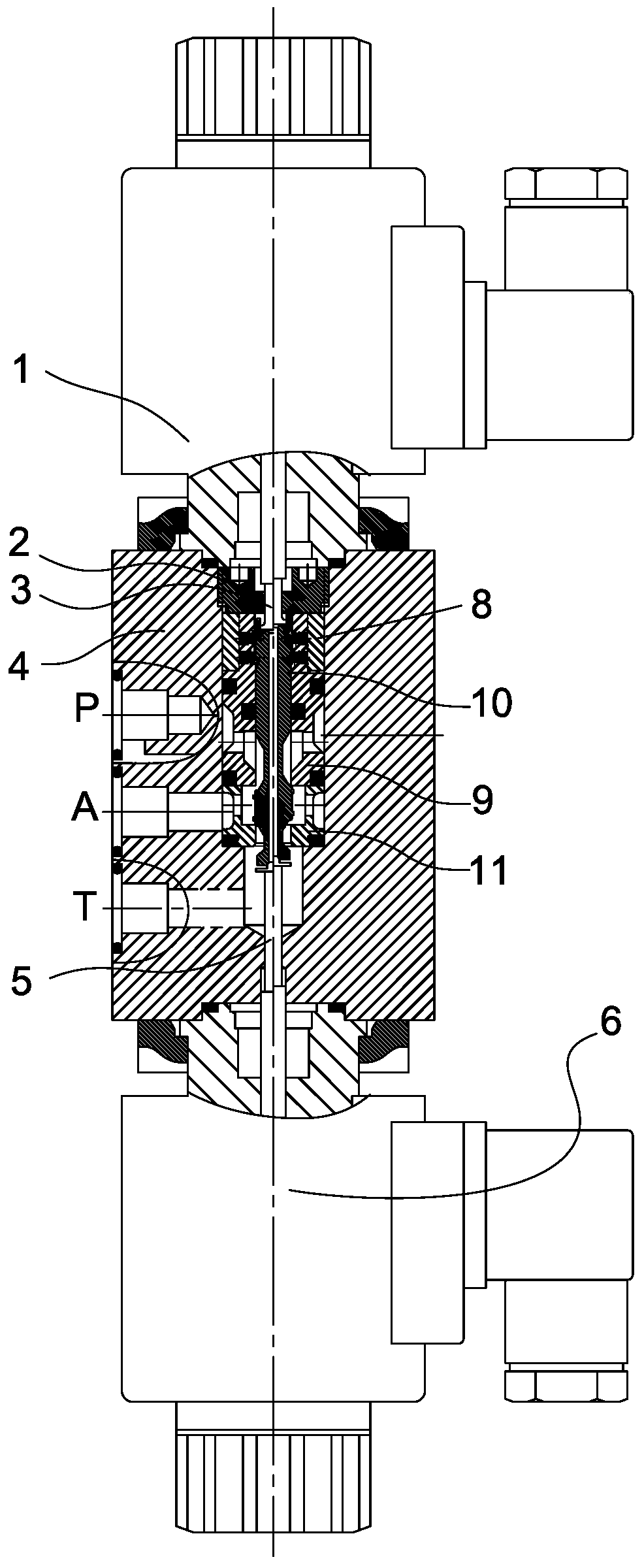 An electromagnetic ball valve with positioning