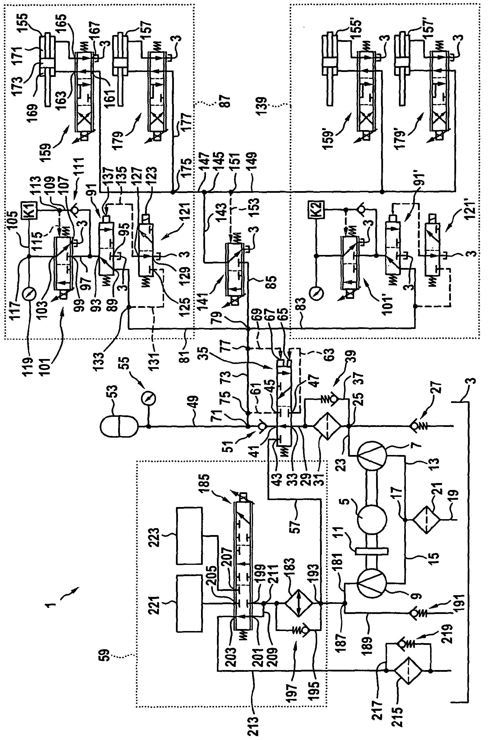 Hydraulic circuit, method for operating same