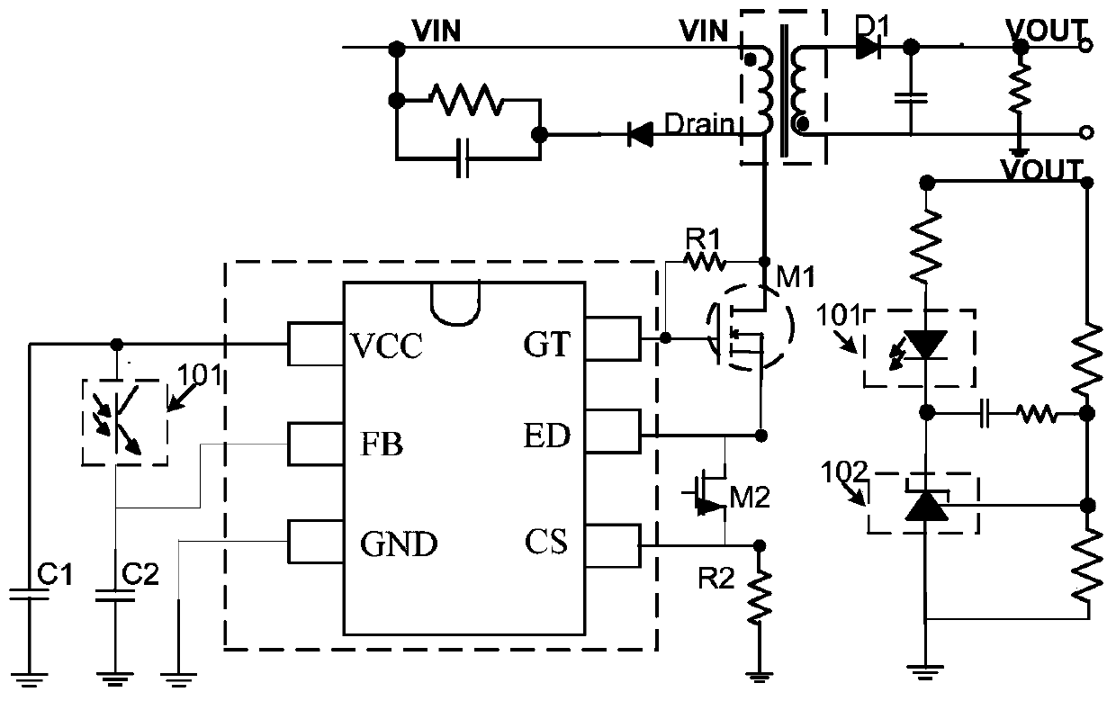 Multi-mode protection circuit of double-winding secondary side feedback switching power supply