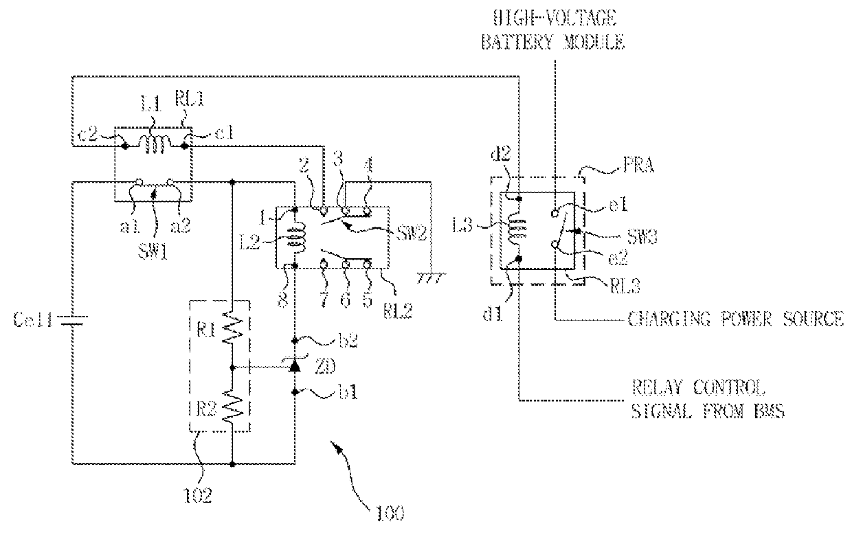 Overcharge protection apparatus with minimized power consumption