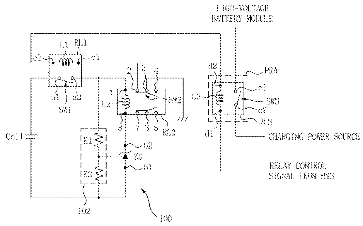 Overcharge protection apparatus with minimized power consumption
