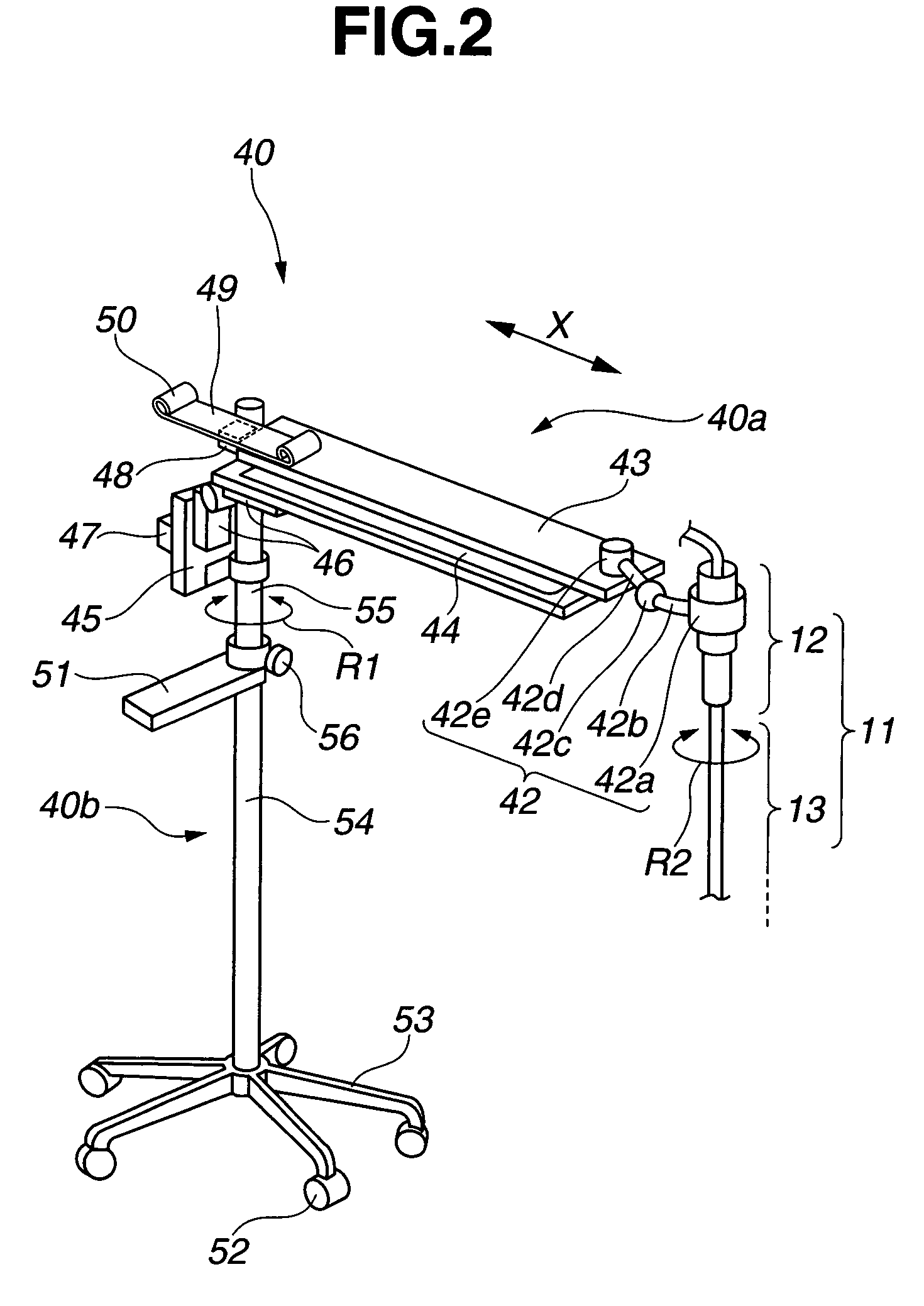 Electronic bending endoscope device and endoscope supporting device