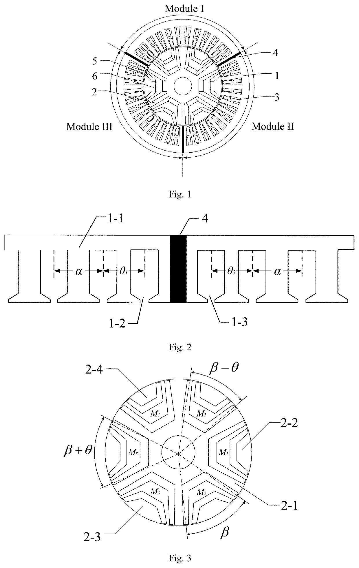 A fault-tolerant modular permanent magnet assisted synchronous reluctance motor and modular winding design method