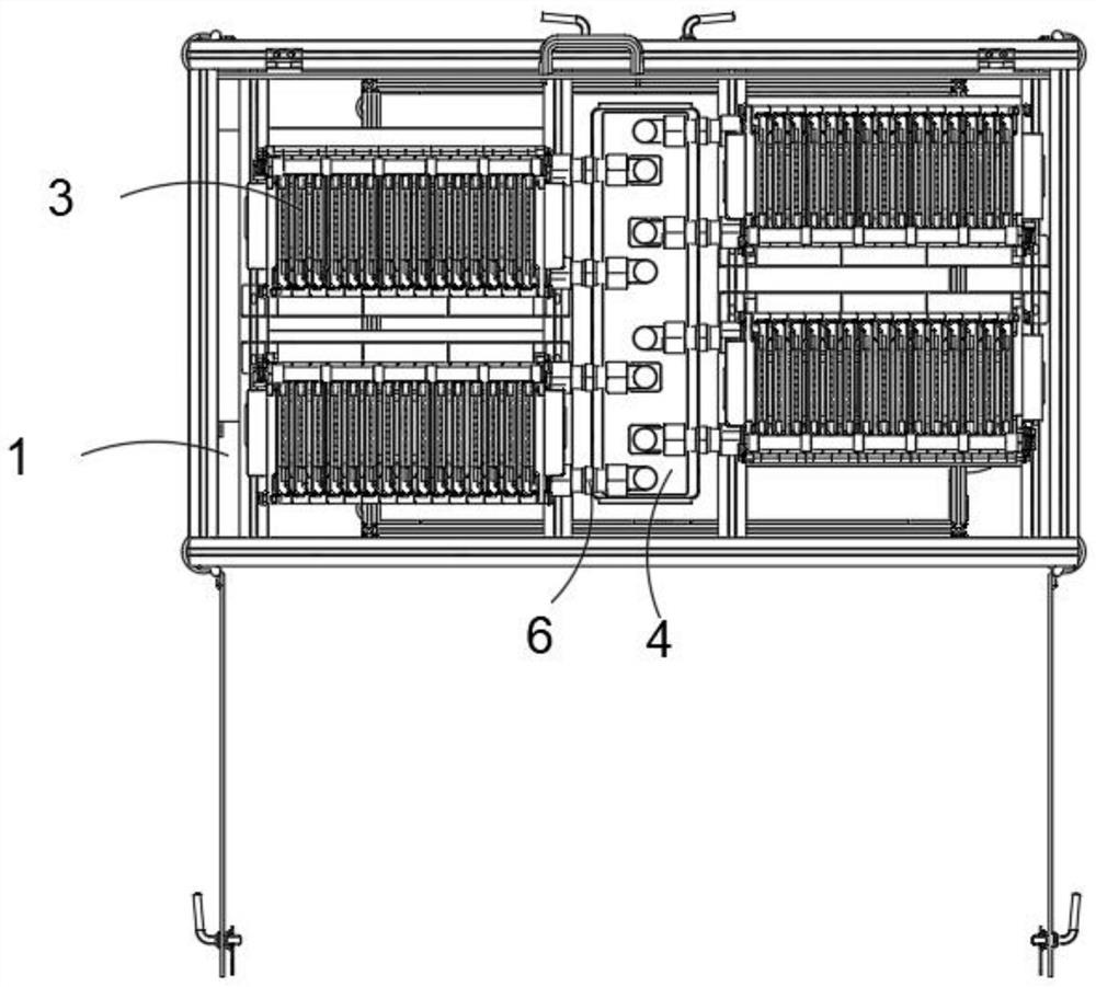 Liquid tank assembly for connecting liquid inlet and outlet of several groups of batteries