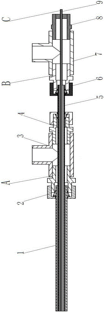 Dehumidification device and method for three-fluid film