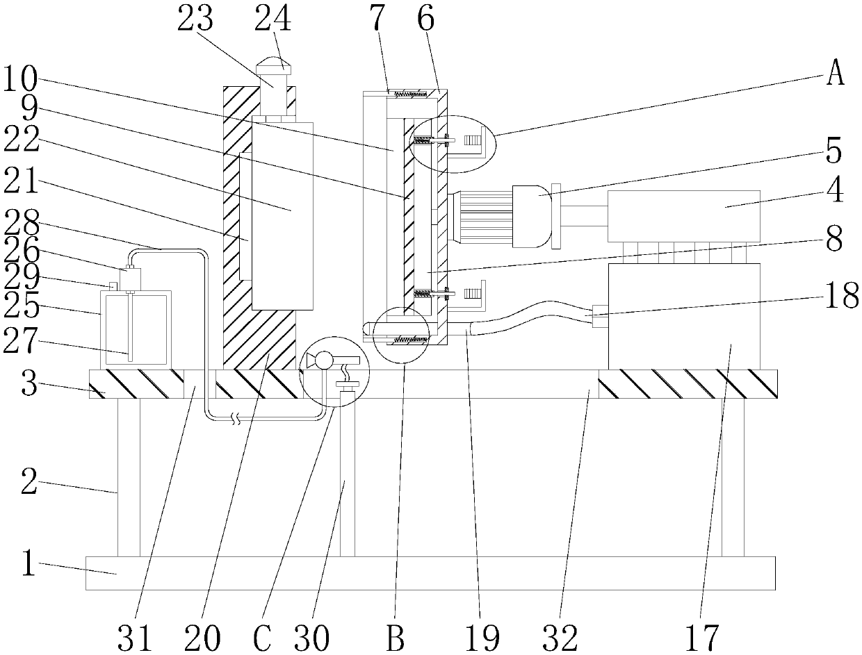 Iron plate grinding device convenient for removing scrap scraps