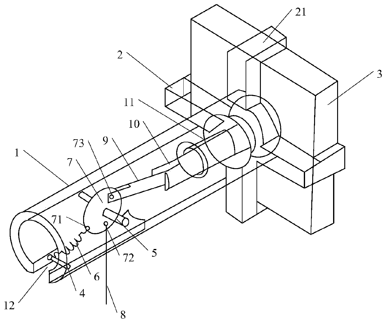 A pull-wire reset device for relay protection