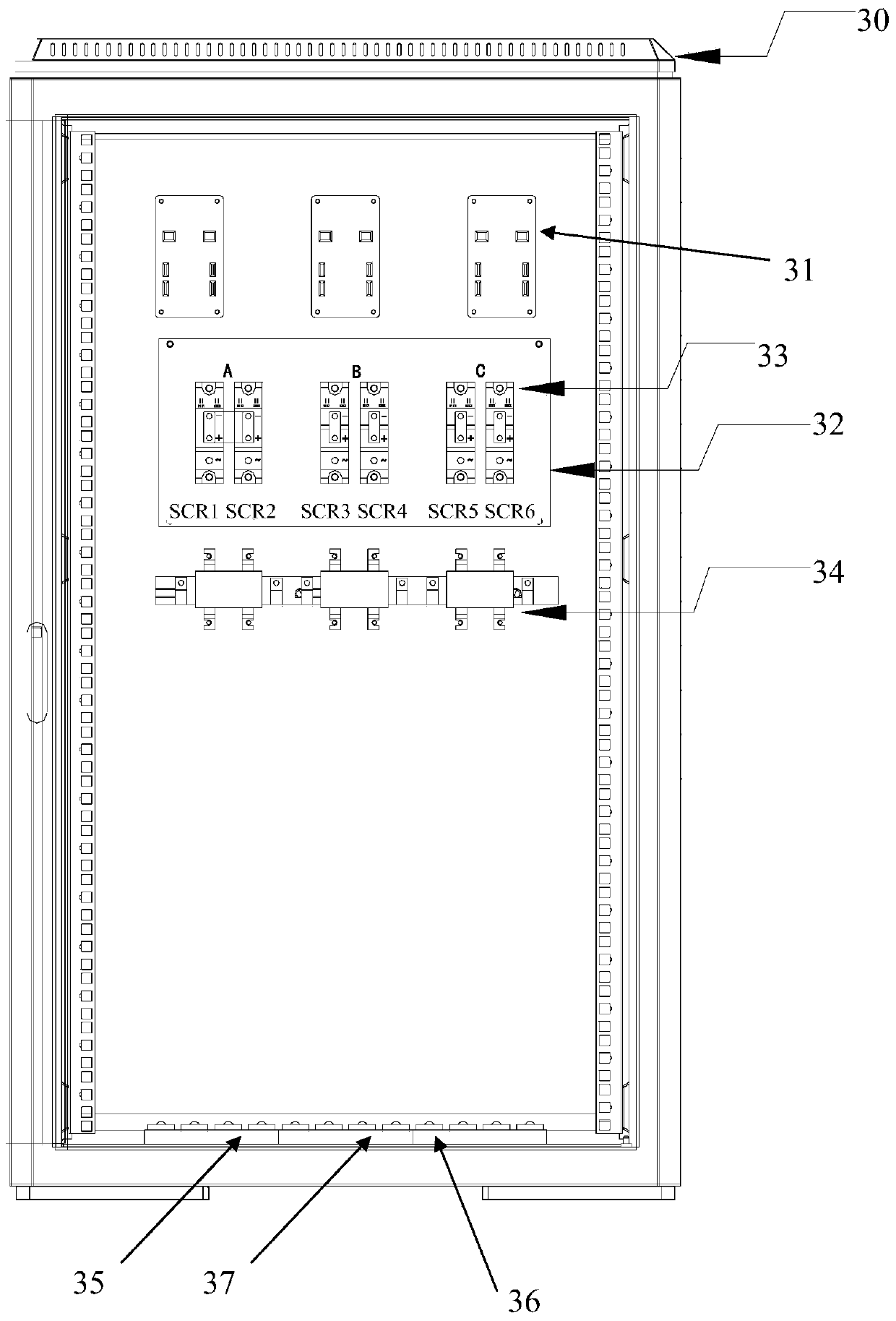 A switching device for realizing switching control of multiple power supply systems