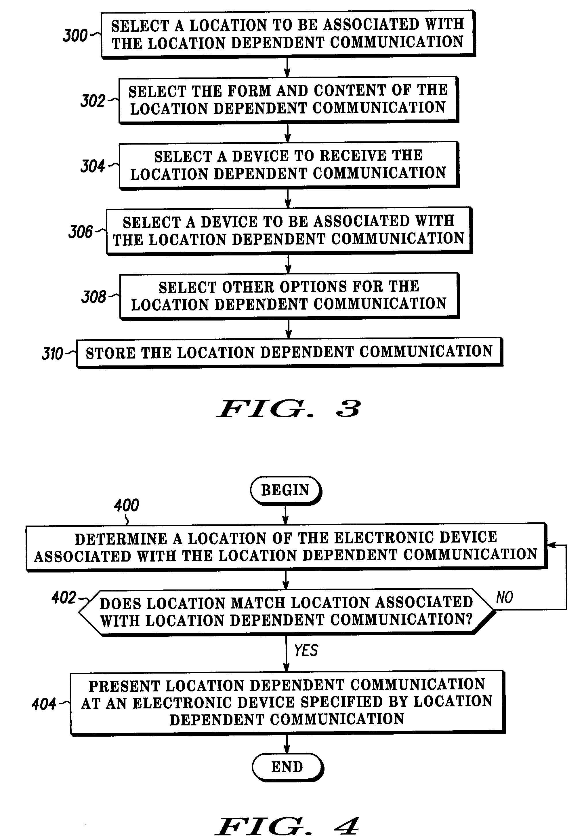 Method and apparatus for creating and presenting a location dependent communication with an electronic device