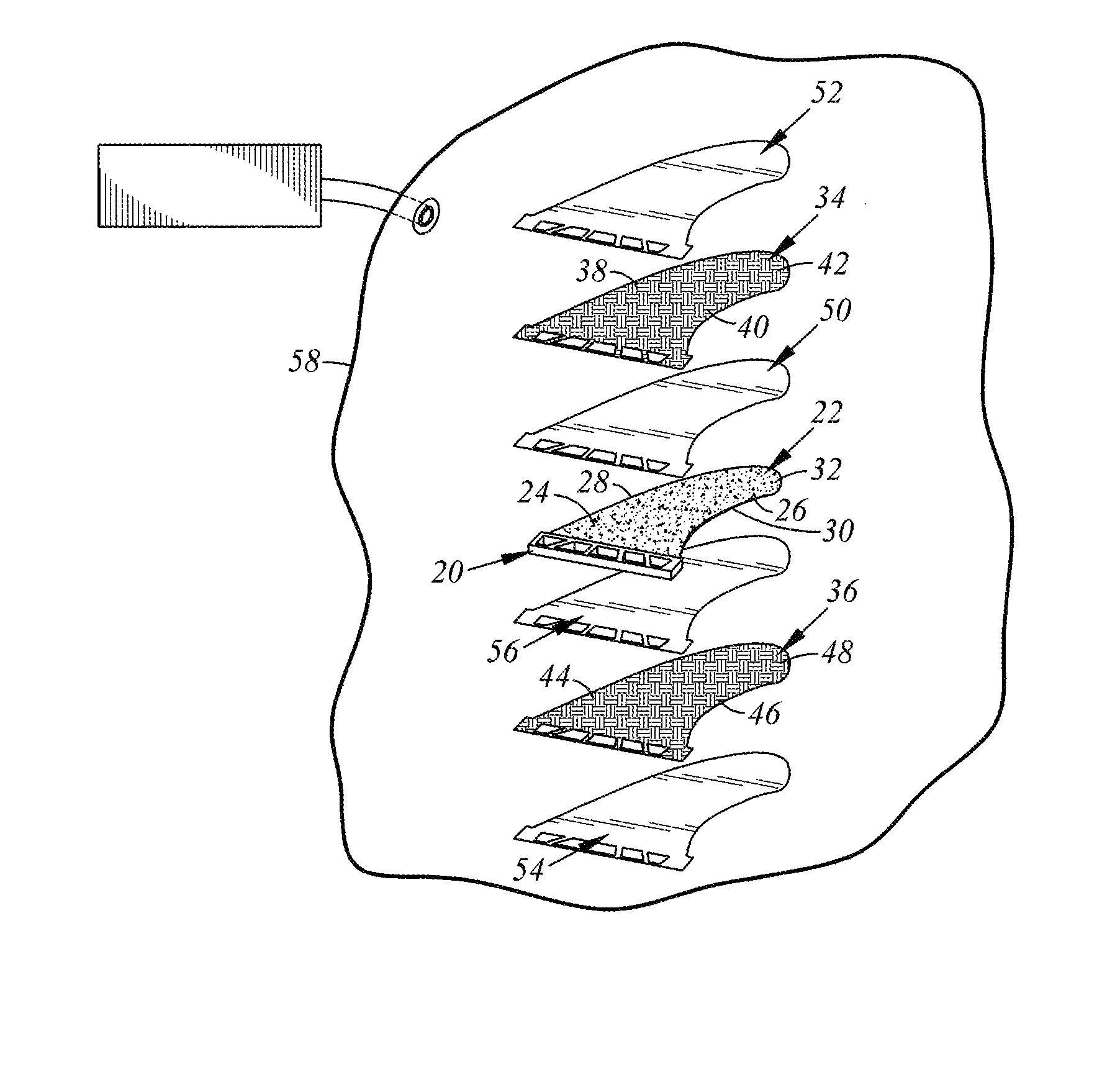 Method of forming a thermoplastic fiber composite fin