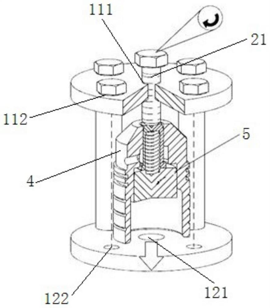 Disassembling and assembling tool for buffer piston at top of hydraulic piston