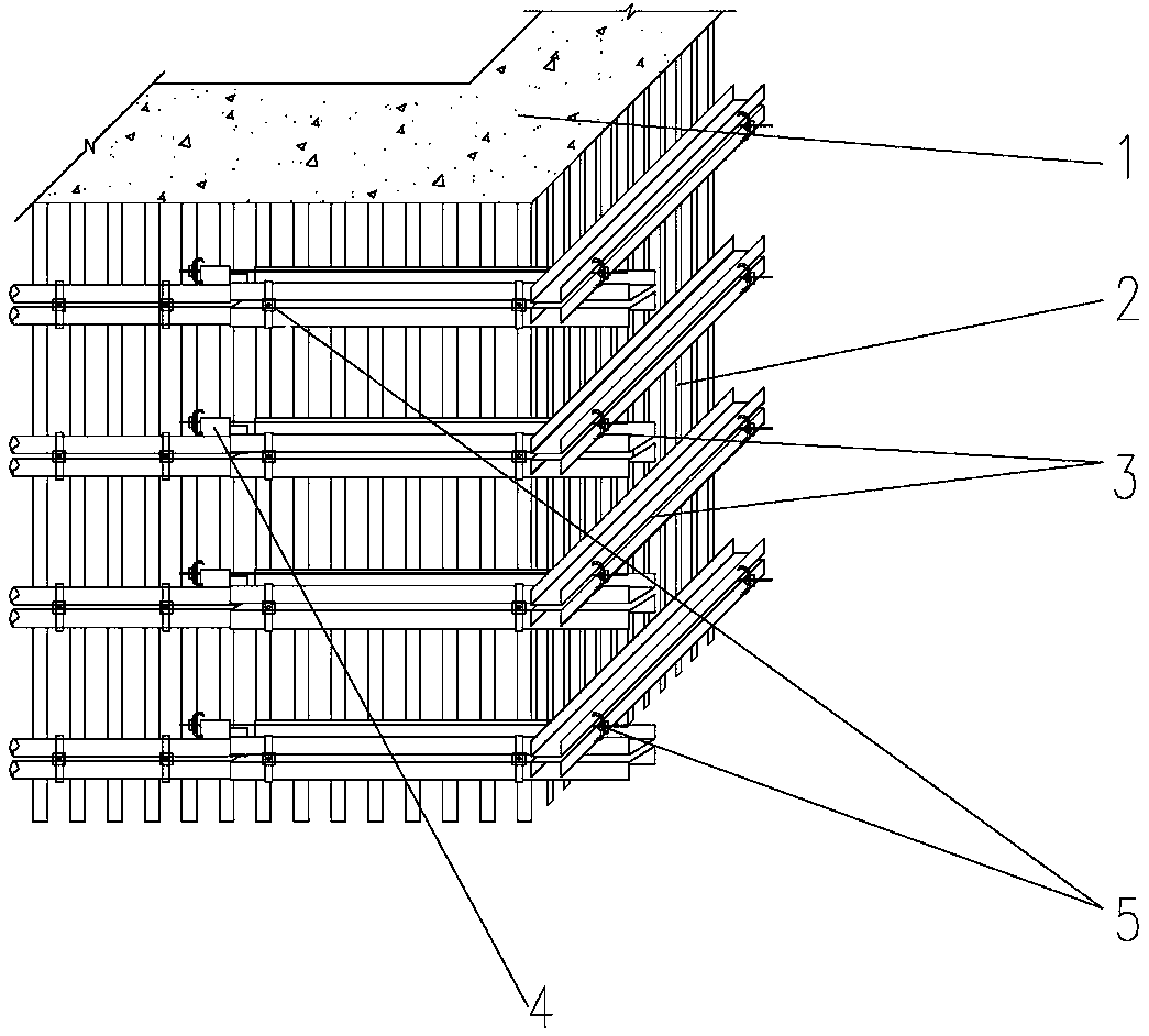 A formwork reinforcement method for the external corner of the shear wall and the position of the door opening
