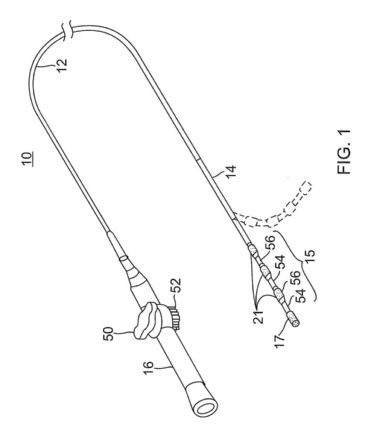 Catheter having a distal section with spring sections for biased deflection