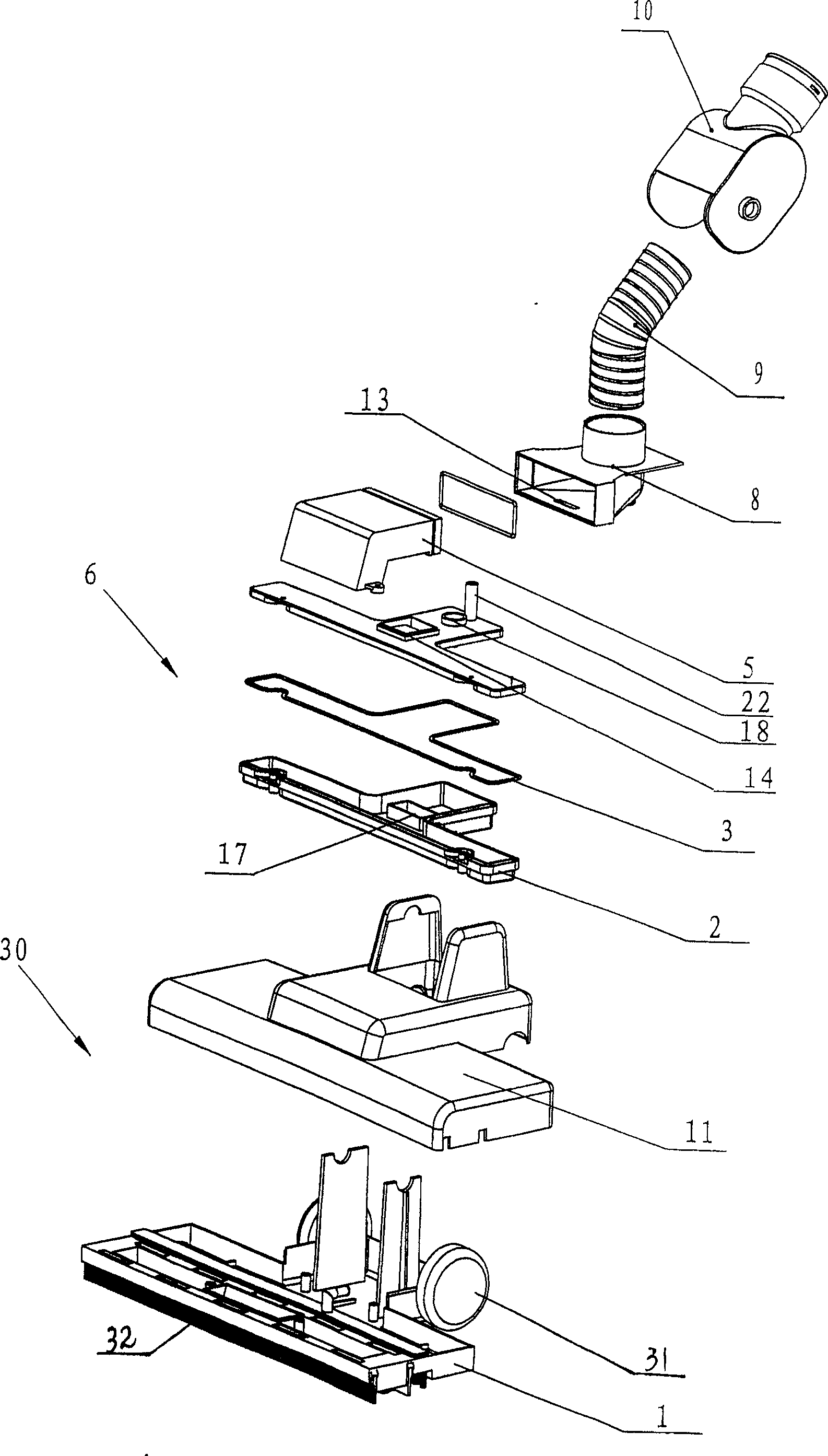 Floor brush device of dust collector